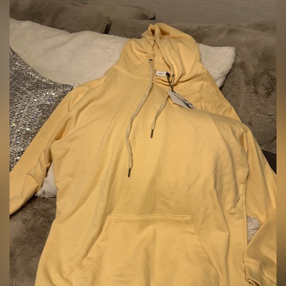 NWT - ONIA HEATHERED FRENCH TERRY PULL- OVER HOODIE COLOR - YELLOW CREAM - Picture 1 of 8